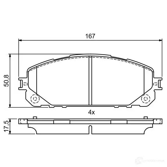 Тормозные колодки, комплект BOSCH 1437243444 AKJ 3B61 0986495404