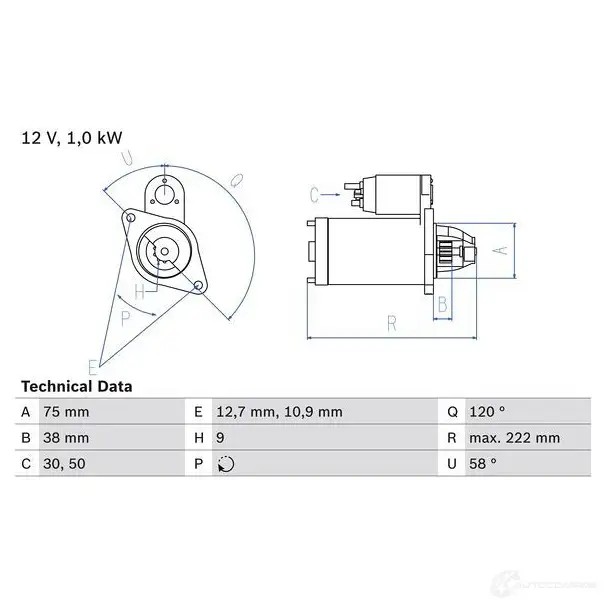 Стартер BOSCH 331823 0986024290 2 429 XSZBW