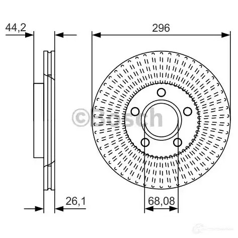 Тормозной диск BOSCH BD 2436 0986479d15 340291 E4AV1W