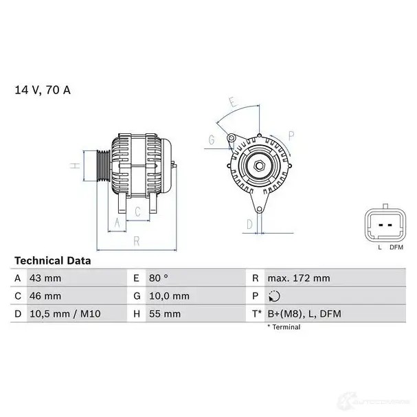 Генератор BOSCH 333178 XJS0A 493 7 0986049370