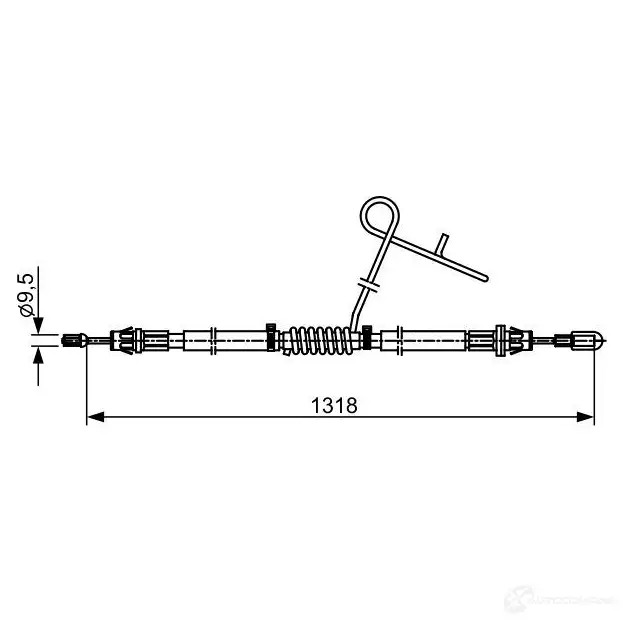 Трос ручника, стояночного тормоза BOSCH 1987482559 PUW2BUO B C2559 355568