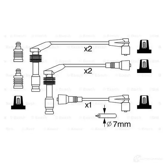 Высоковольтные провода зажигания, комплект BOSCH B 242 335892 0986357242 HYS3OH