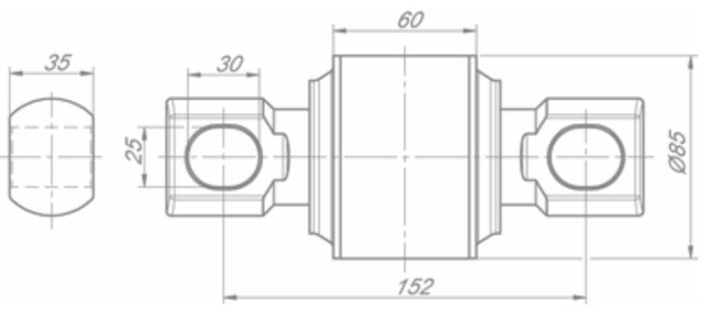 Шарнир КАМАЗ штанги реактивной РМШ (кроме 6520, 5460) ROSTAR