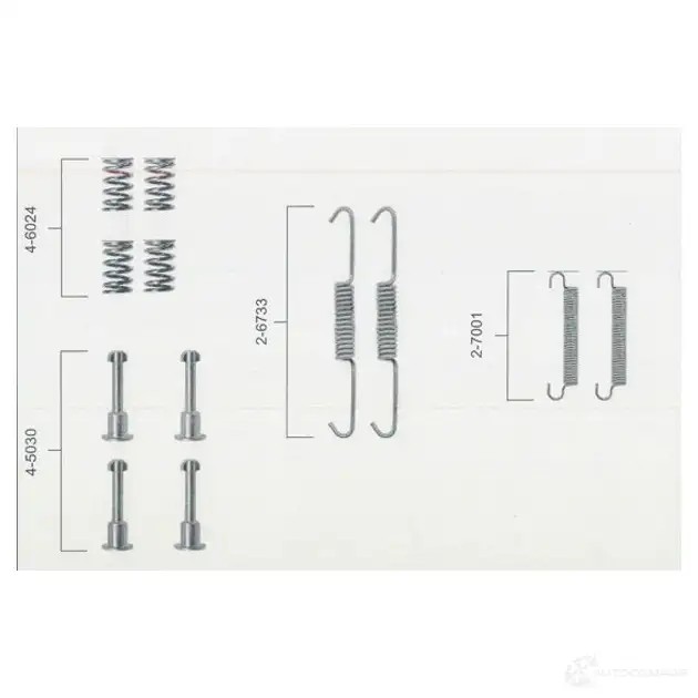 Ремкомплект колодок ручника BOSCH A S116 1987475149 7PYHQS8 352369