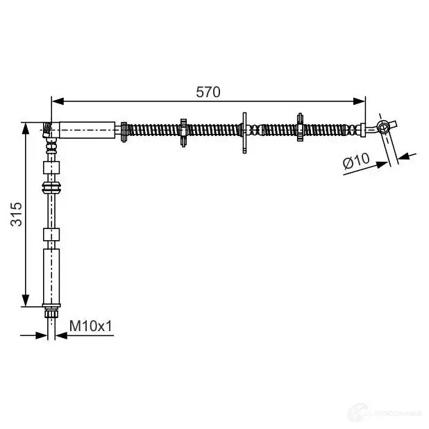 Тормозной шланг BOSCH 1987481a63 XUZE169 1425139081 BH19 53