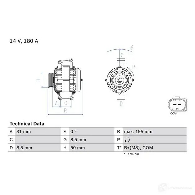 Генератор BOSCH Q25J36 81 91 333389 0986081910