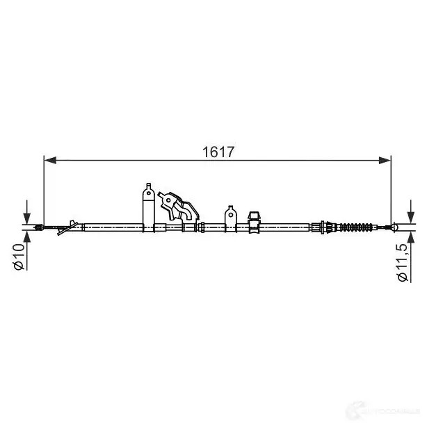 Трос ручника, стояночного тормоза BOSCH 355477 1987482441 43EPP05 BC244 1