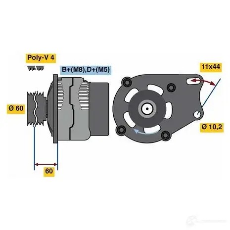 Генератор BOSCH QGXWV5 394 7 0986039471 332478