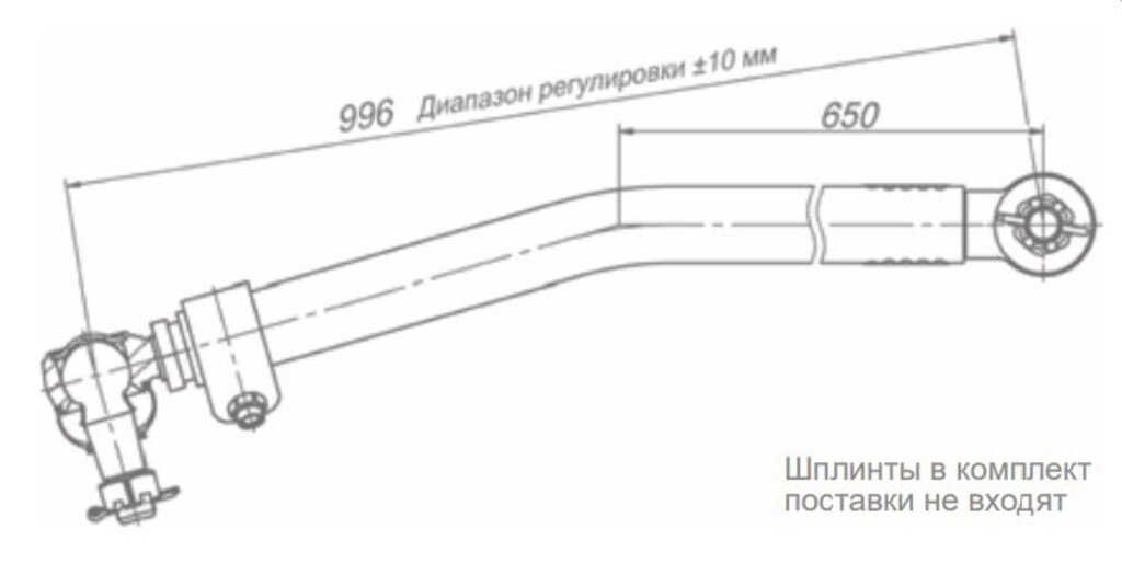 Тяга рулевая КАМАЗ продольная в сборе ROSTAR