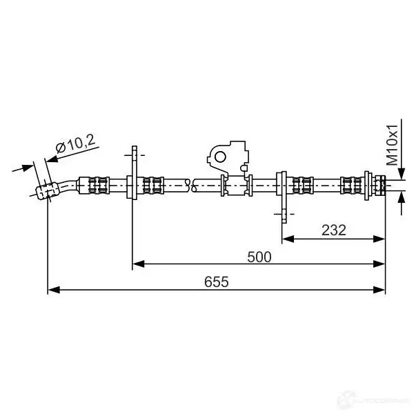 Тормозной шланг BOSCH 1987476322 H1835 BH143 7 352803