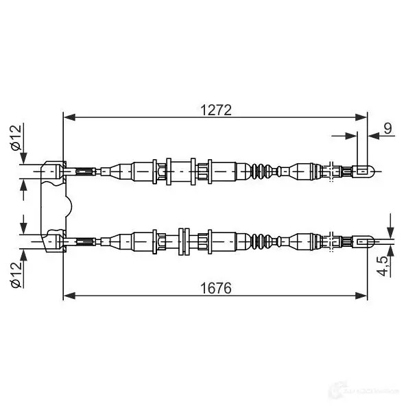 Трос ручника, стояночного тормоза BOSCH BXH60HN 1987477136 BC1 17 353392