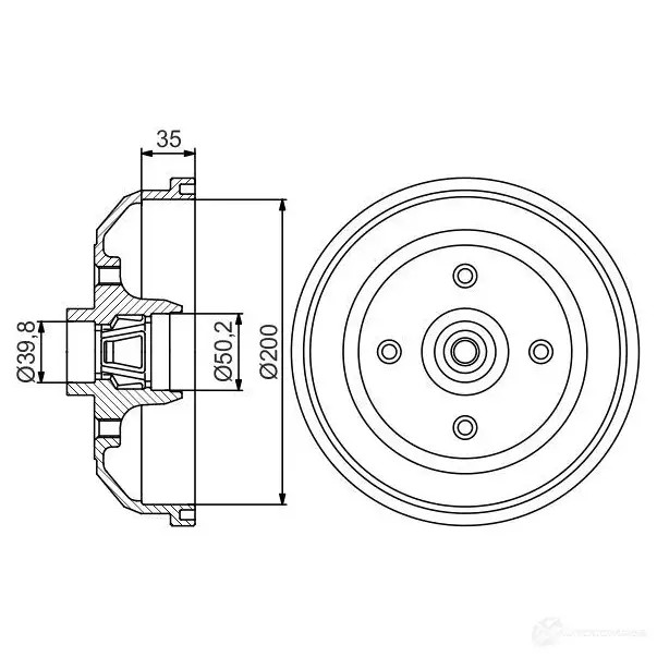 Тормозной барабан BOSCH 338647 0986477256 DB3 26 R6PF8S