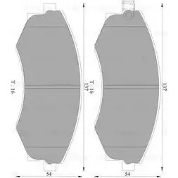 Тормозные колодки, дисковые, комплект Bosch 0 986 AB2 067 B P2067 DS2F4 1193488155