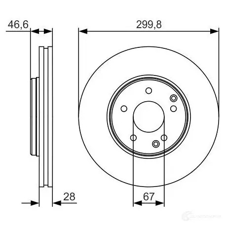 Тормозной диск BOSCH E1 90R-02C0448/1343 0986479r79 BD1876 340387
