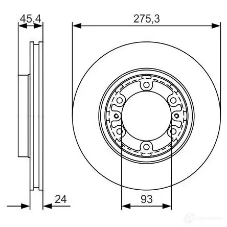 Тормозной диск BOSCH 340353 E1 90R-02C0411/0531 BD1775 0986479r40