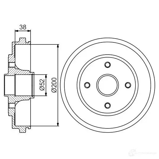 Тормозной барабан BOSCH CAM2J 0986477229 338625 DB3 00