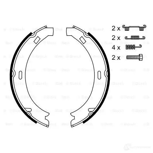 Тормозные колодки ручника, комплект BOSCH KW3EOP 341650 BS8 24 0986487582