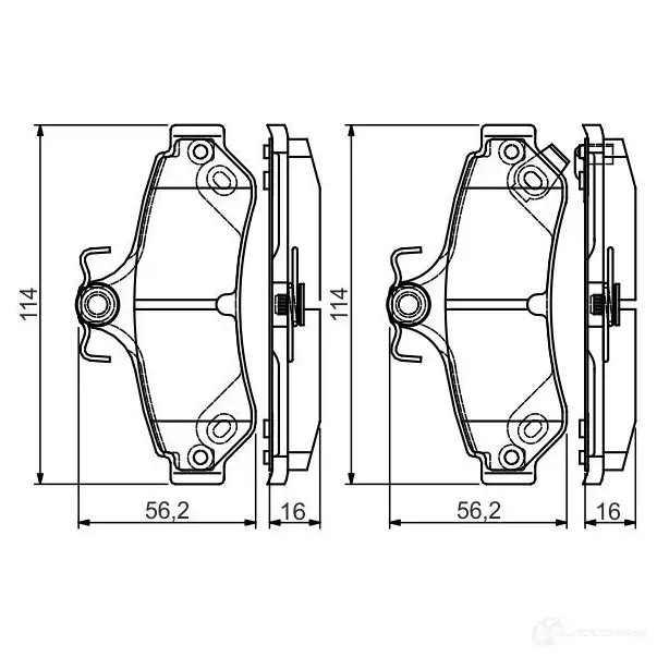 Тормозные колодки, комплект BOSCH BP1563 342729 25599 0986495173