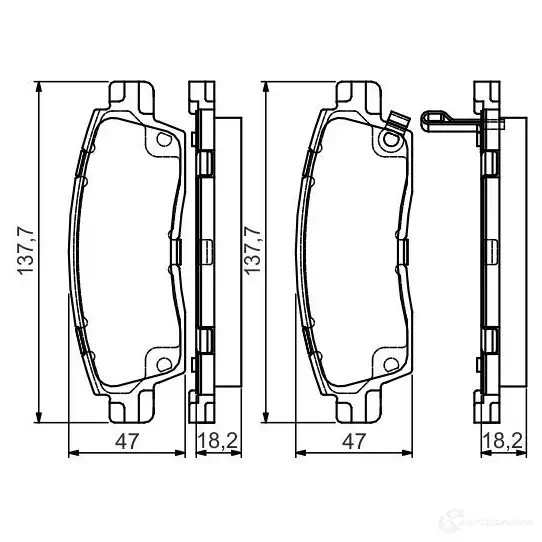 Тормозные колодки, комплект BOSCH BP1507 342720 24445 0986495164