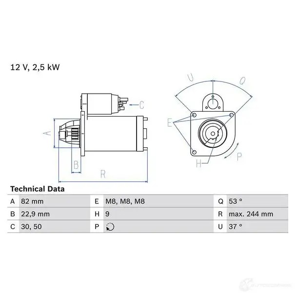 Стартер BOSCH 331717 0986023120 2 312 4ALBYV