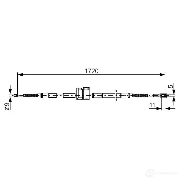Трос ручника, стояночного тормоза BOSCH H9MPL1O BC75 6 1987477882 353969