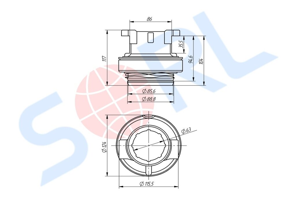 Подшипник выжимной КАМАЗ-5490 DAF КПП ZF 12AS2130TD SORL