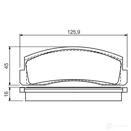Тормозные колодки, комплект BOSCH 342507 20660 0986494543 BP1464