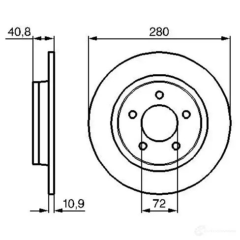 Тормозной диск BOSCH EN9TW BD1 055 339449 0986479181