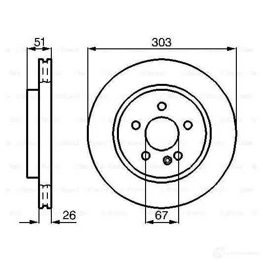 Тормозной диск BOSCH 338944 071SQZ 0986478468 BD3 97
