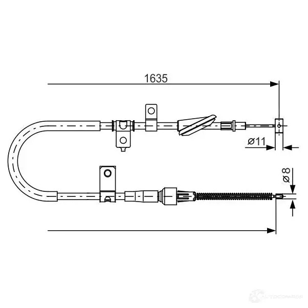 Трос ручника, стояночного тормоза BOSCH 355321 POMEKO BC11 42 1987482258