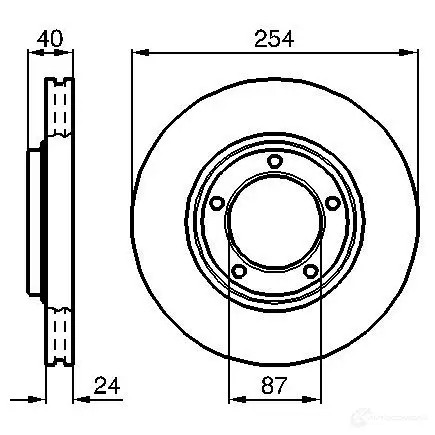 Тормозной диск BOSCH E1 90 R - 02C0074/0554 339100 BD579 0986478663
