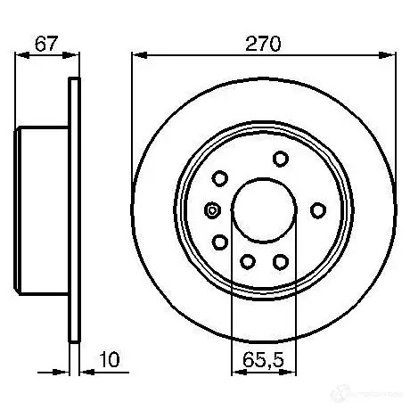 Тормозной диск BOSCH E1 90 R - 02C0241/0076 0986478267 338813 BD213