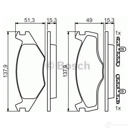 Тормозные колодки, комплект BOSCH BP-VW-F14 0986468871 337966 20887