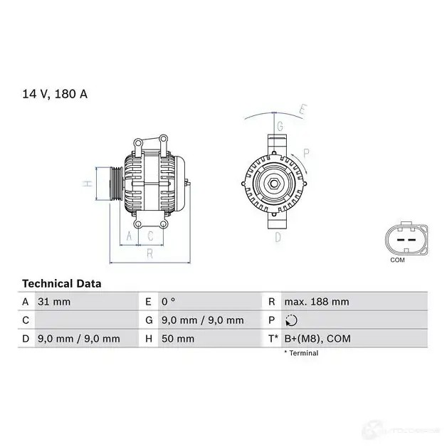 Генератор BOSCH XWCNZ8W 333439 0986082500 8 250