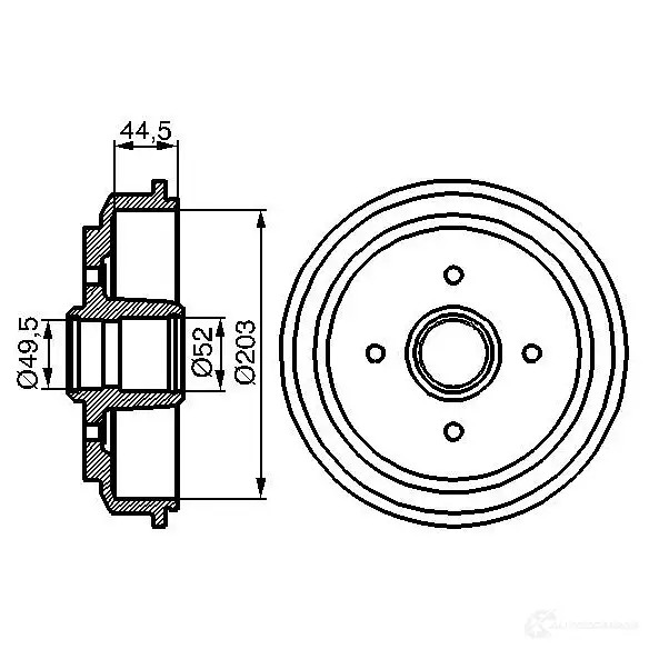 Тормозной барабан BOSCH 338545 N2LU1 D B220 0986477149