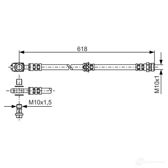 Тормозной шланг BOSCH 354287 BH106 5 7GJVYF 1987481173