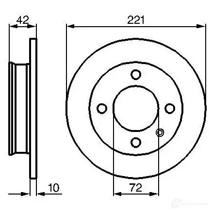 Тормозной диск BOSCH 338726 5LNO9L 0986478068 B D62