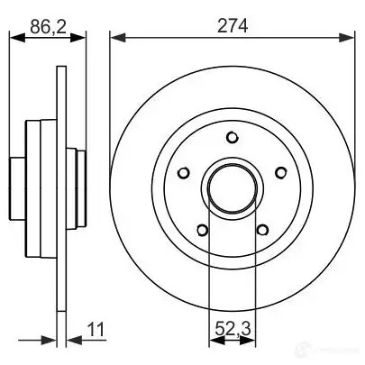 Тормозной диск BOSCH 0986479682 YJH29 339892 BD1 519