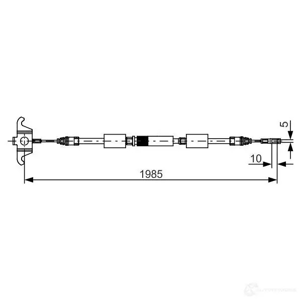 Трос ручника, стояночного тормоза BOSCH M9DABIM 1987482128 355198 BC 1022