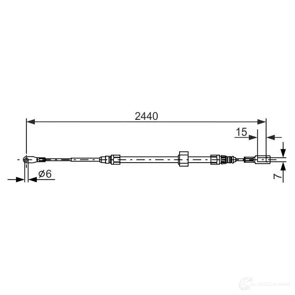Трос ручника, стояночного тормоза BOSCH 353967 N2VA5M 1987477880 BC 754