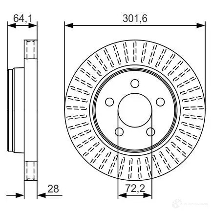 Тормозной диск BOSCH 0986479u04 340576 OMPYCW0 B D2230
