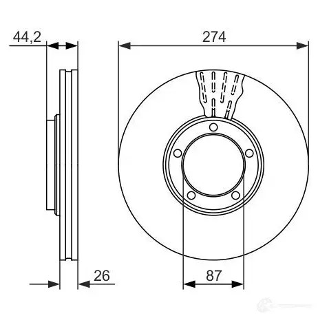 Тормозной диск BOSCH 0986479696 339904 E9POQ BD1 531