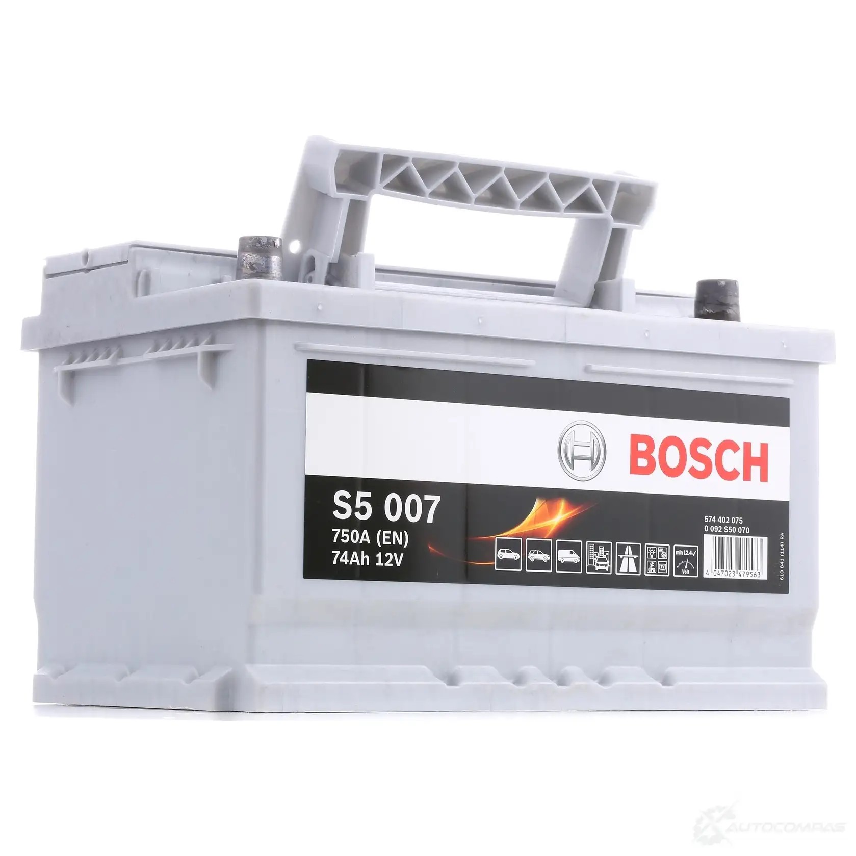 Аккумулятор 74 ач обратная 750 а 12 в Кальциевый [CA/CA] silver plus 278x175x175 BOSCH 12V 74Ah 750A 574 402 075 0092S50070 304295