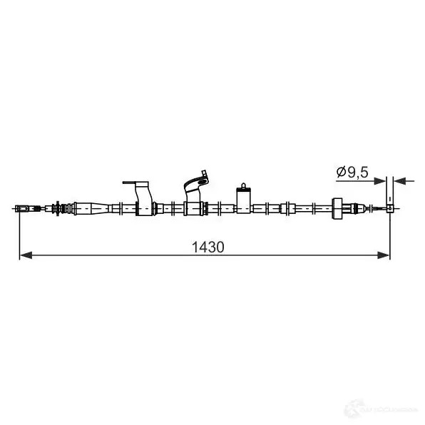 Трос ручника, стояночного тормоза BOSCH Q79V5 W 1437241236 1987482845