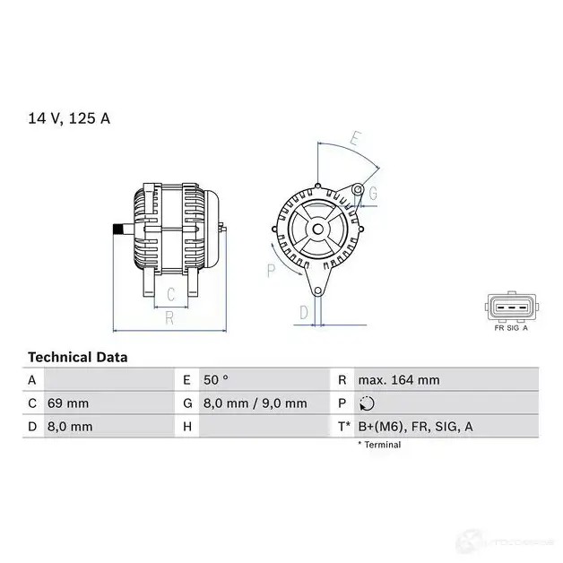 Генератор BOSCH 49 18 8ZSUZ9S 333167 0986049181