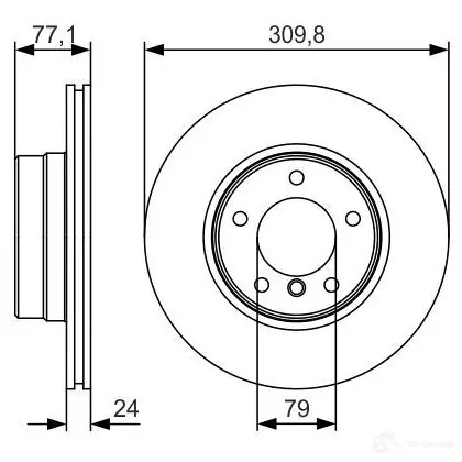Тормозной диск BOSCH BD1928 0986479s29 E1 90R-02C0349/0417 340433