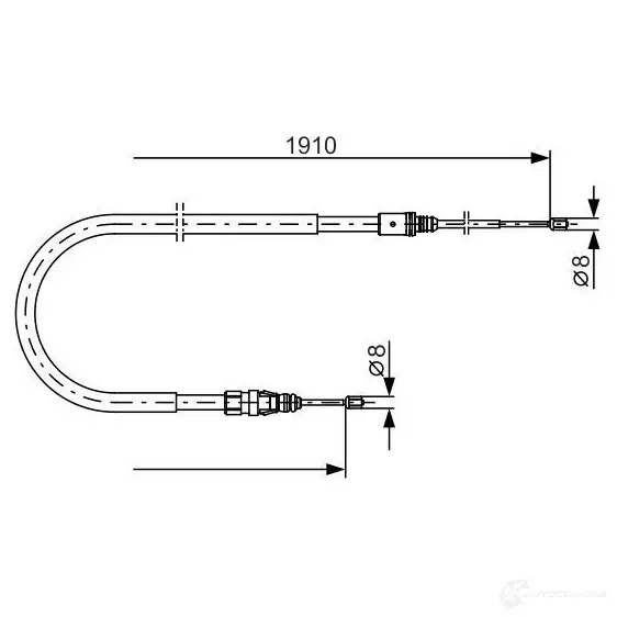 Трос ручника, стояночного тормоза BOSCH 355379 1987482323 YMWJPJ1 B C1207