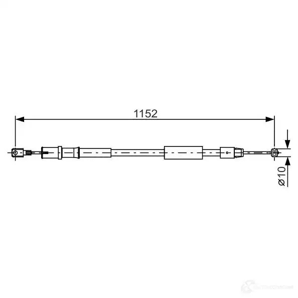 Трос ручника, стояночного тормоза BOSCH 1987482025 DEO8XF0 355095 B C919