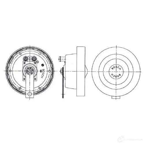 Пневматический звуковой сигнал BOSCH 0320223027 323427 EUROPA DECO.RING, 12V LOW; SILVER EUROPA DECO.RING, 12V LOW; BLACK