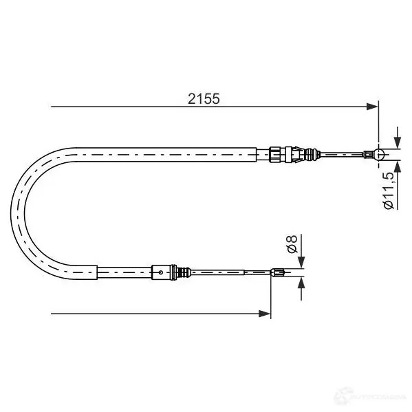 Трос ручника, стояночного тормоза BOSCH 1987477994 354079 1FW86C BC8 28